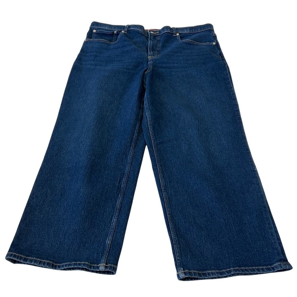 Spanx Women Authentic 360 90's Jeans Straight Leg Size 2X (22-24) Blue Y2K VTG